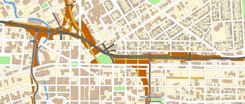 graphic of downtown 'full street-grid solution'